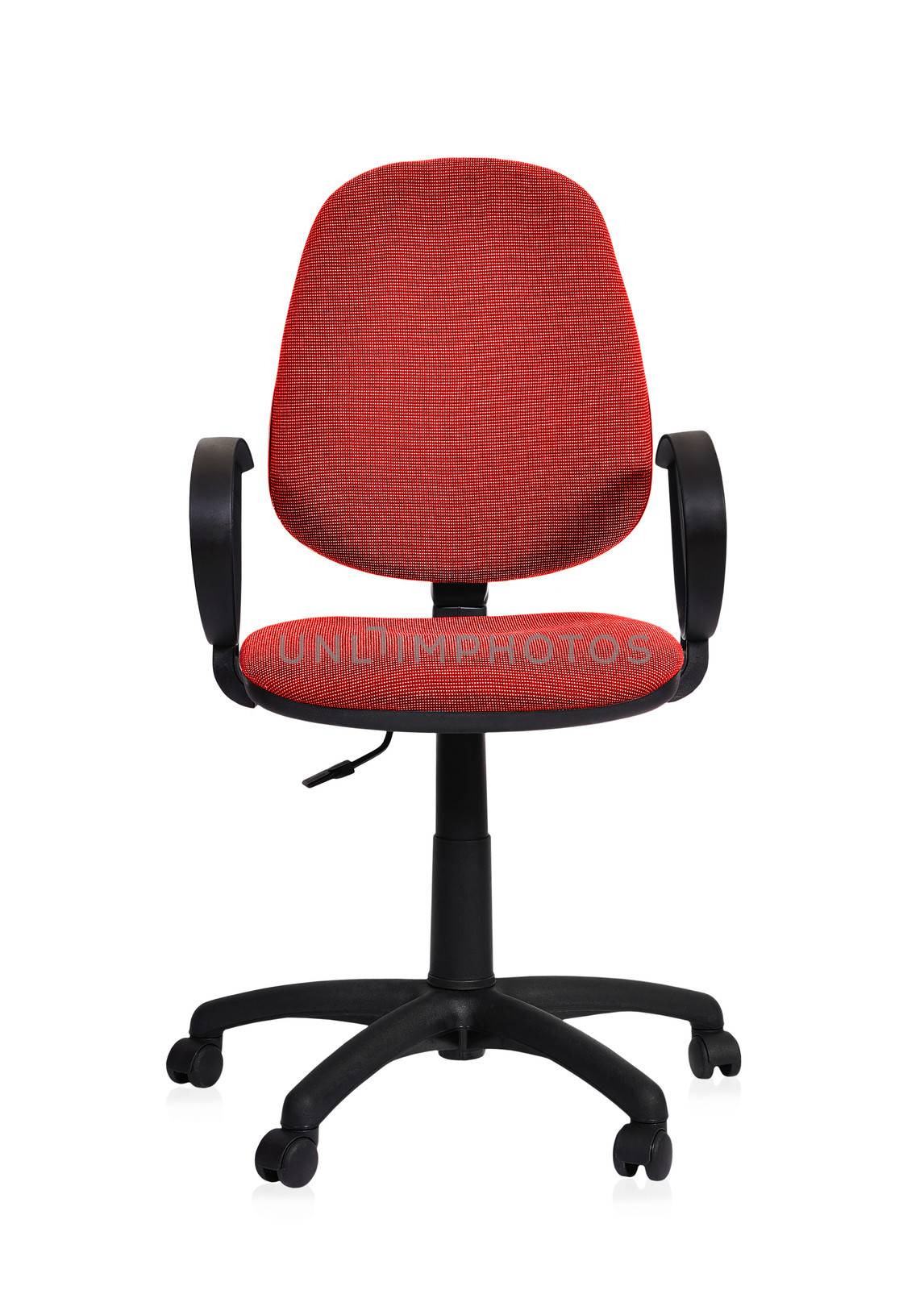 red office chair on white background