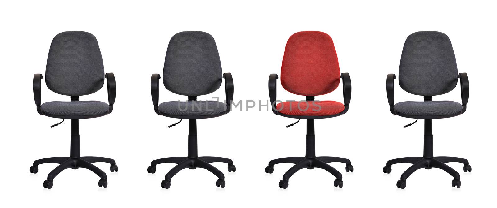 four office chair on white background