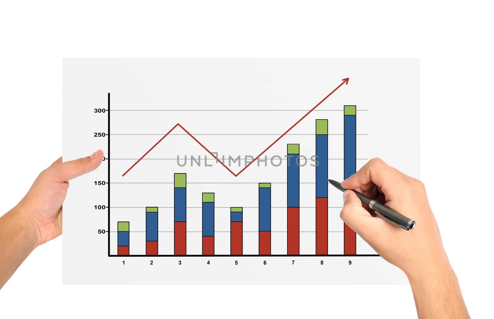 hand drawing graph in paper