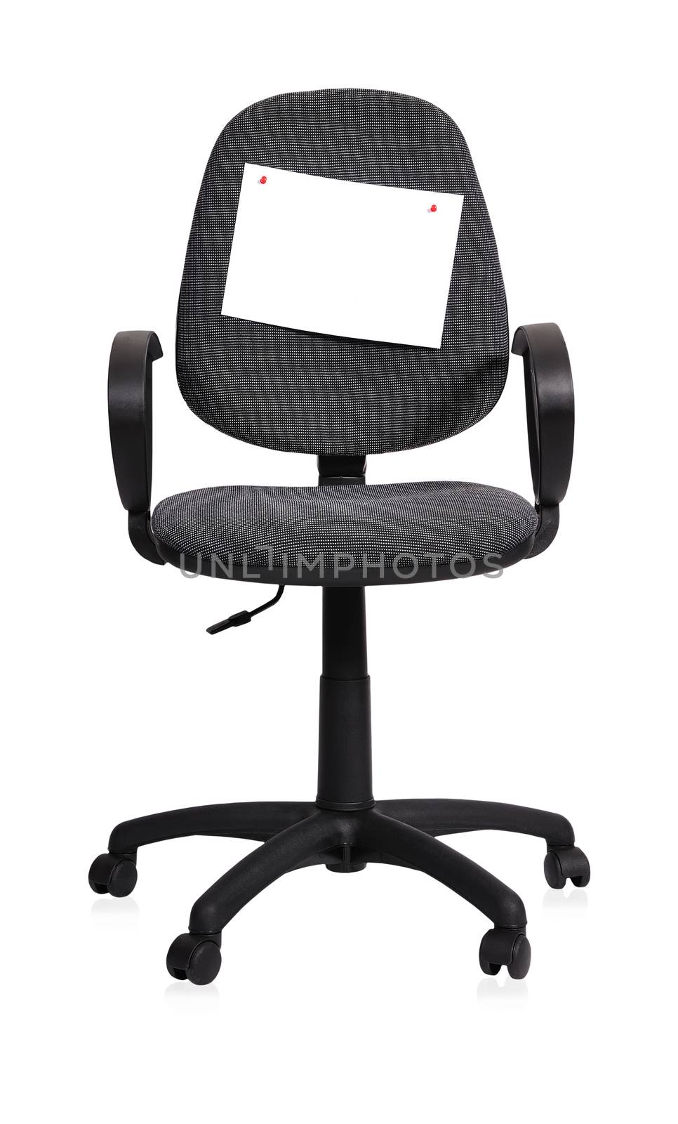 office chair with blank paper