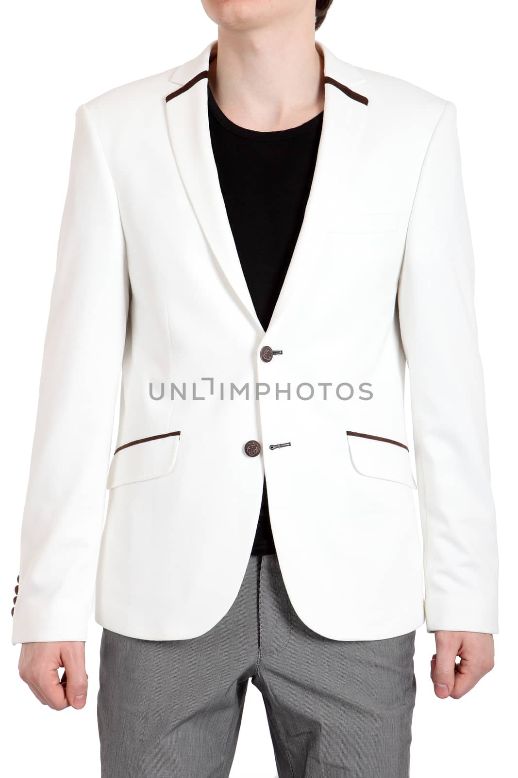 Men's jacket in white, isolated image on a white background. by grigvovan