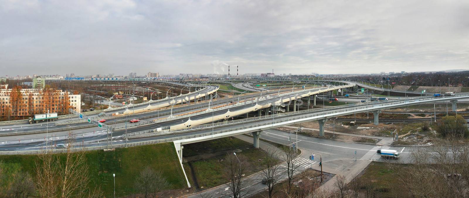 Traffic intersection in the Russian city of St. Petersburg, Road by grigvovan