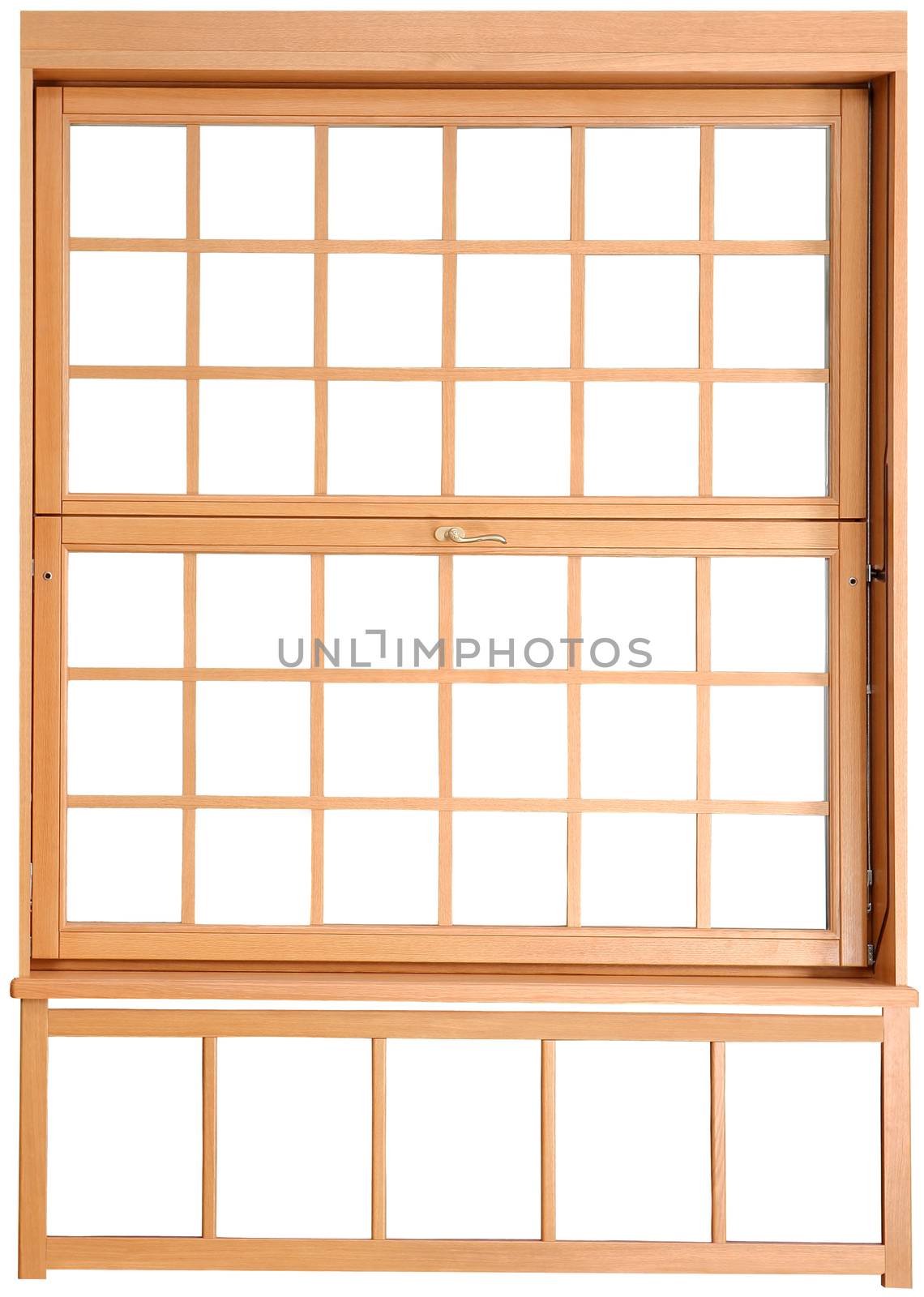 The Parts of a Double-Hung Window. The double hung is composed of two sashes that slide up and down, and tilt in for easy cleaning.  The windows use a constant force balancing system to support the weight of each sash. 