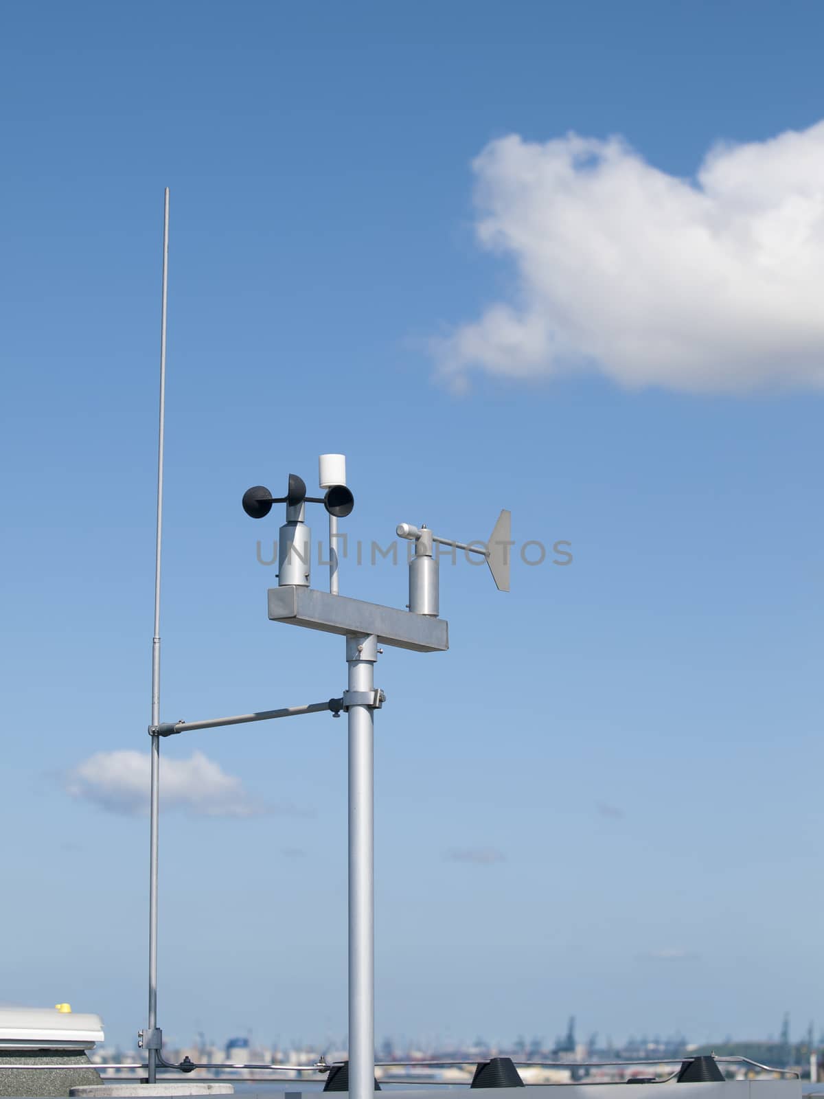 weather station with a blue sky