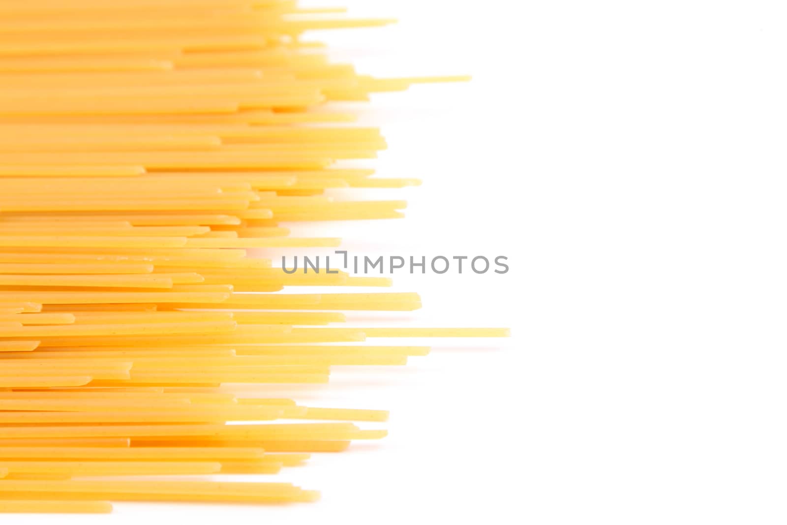 A frame of spaghetti left and  the white background rght