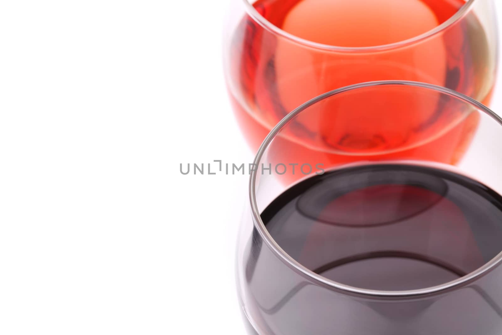 Glasses of wine view from above close-up by indigolotos