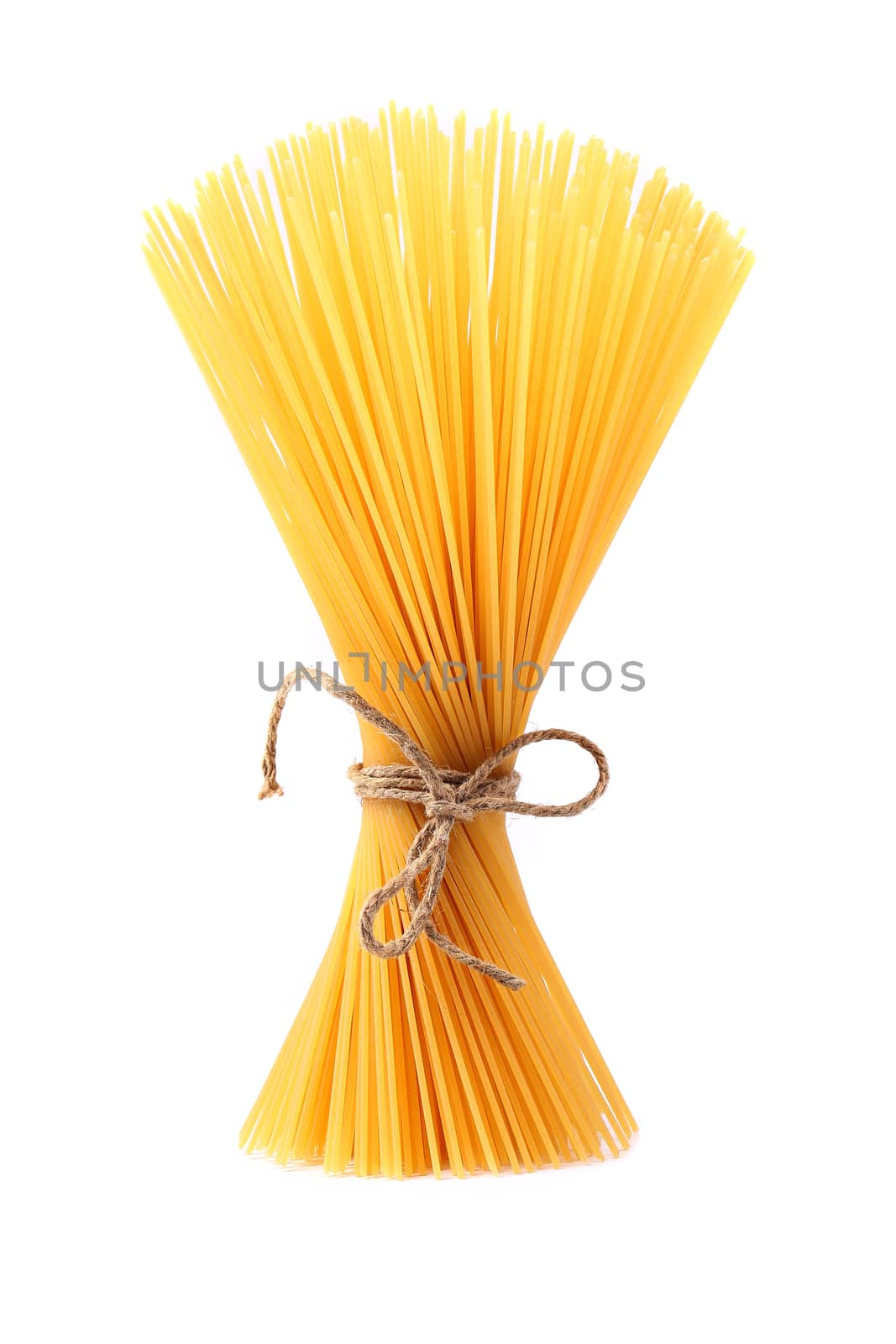 Bunch of spaghetti third number isolated on white background