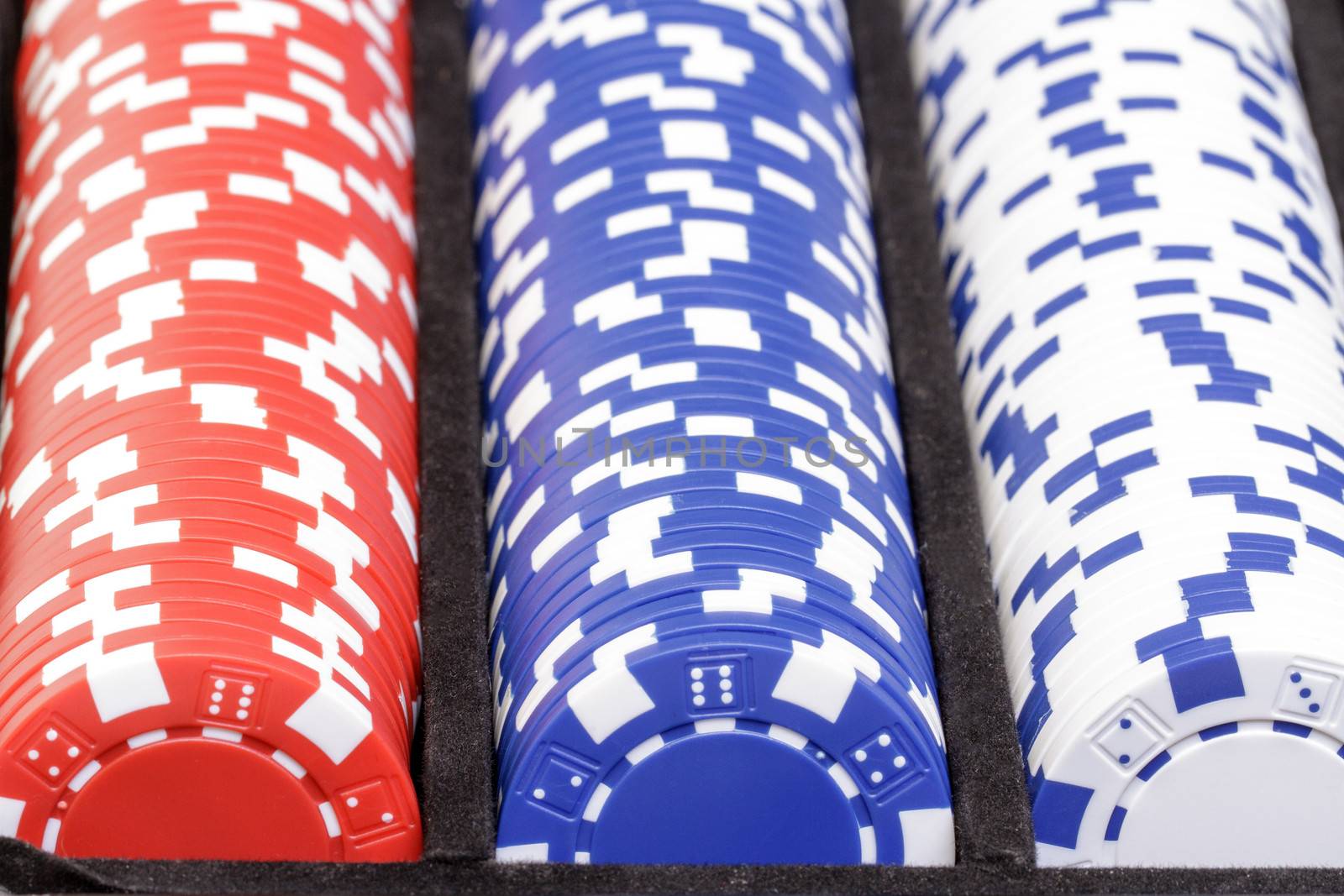 Set of poker chips, closeup
