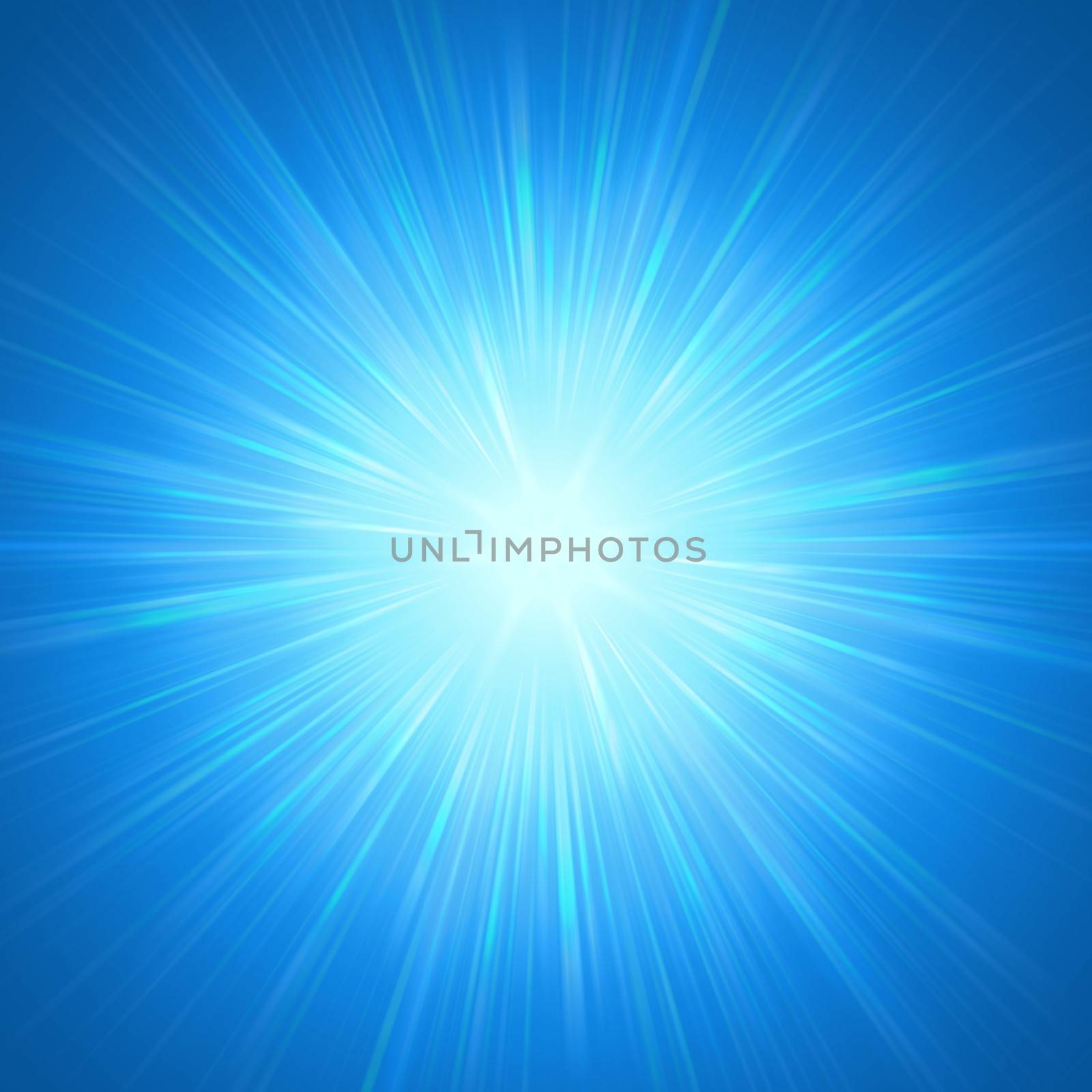 abstract background, blue star with shining light rays