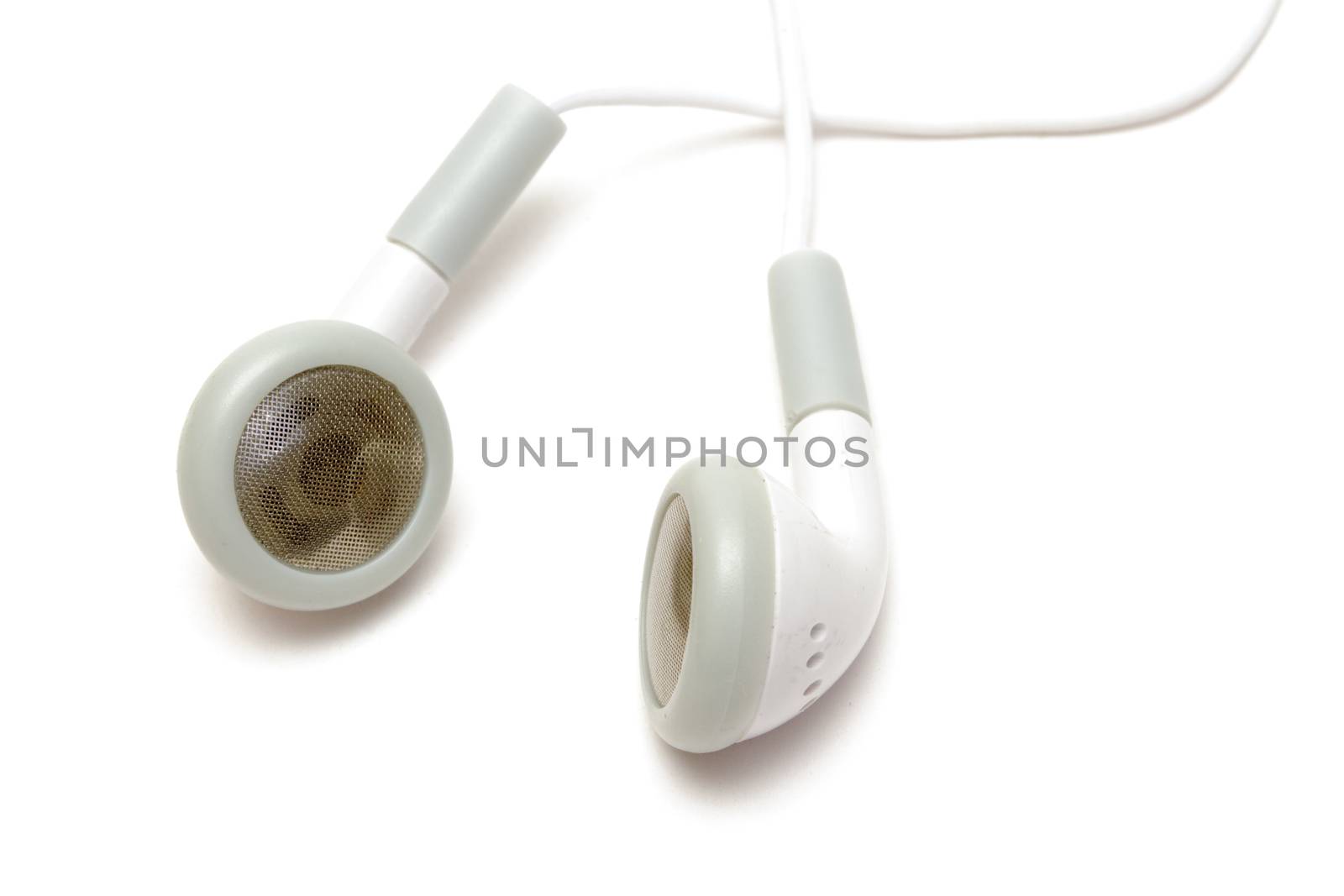 White earphones isolated on white