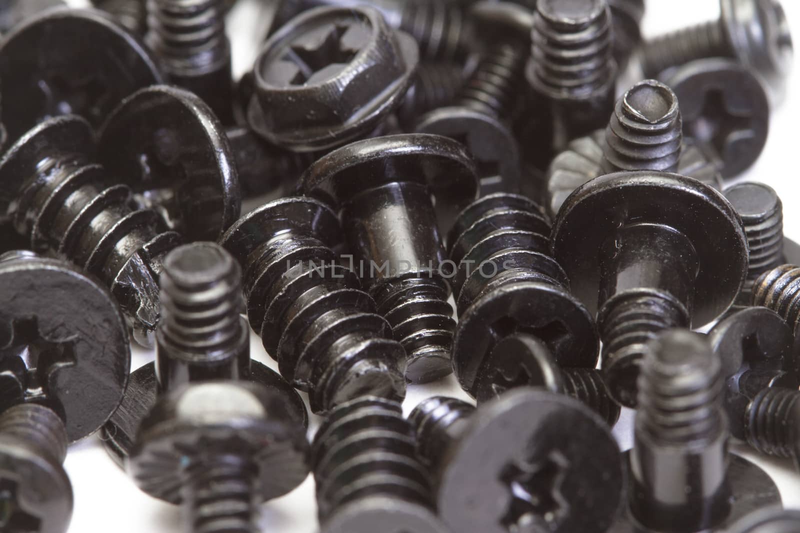 Metallic screws as background