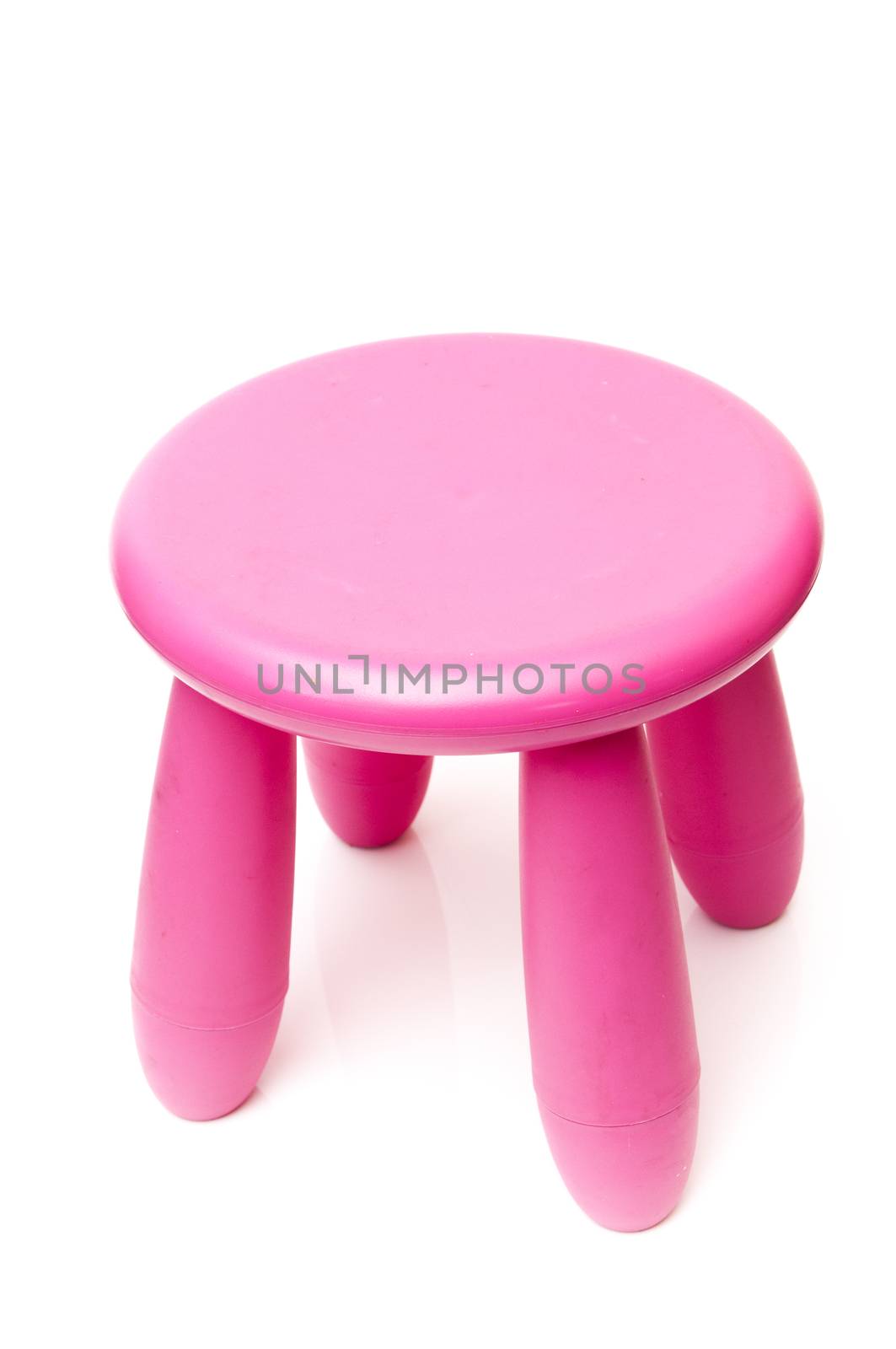 pink stool on a white background