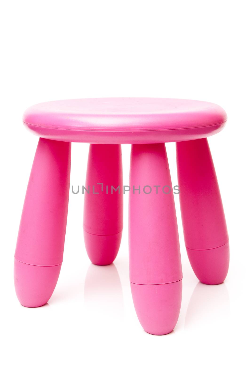 pink stool on a white background