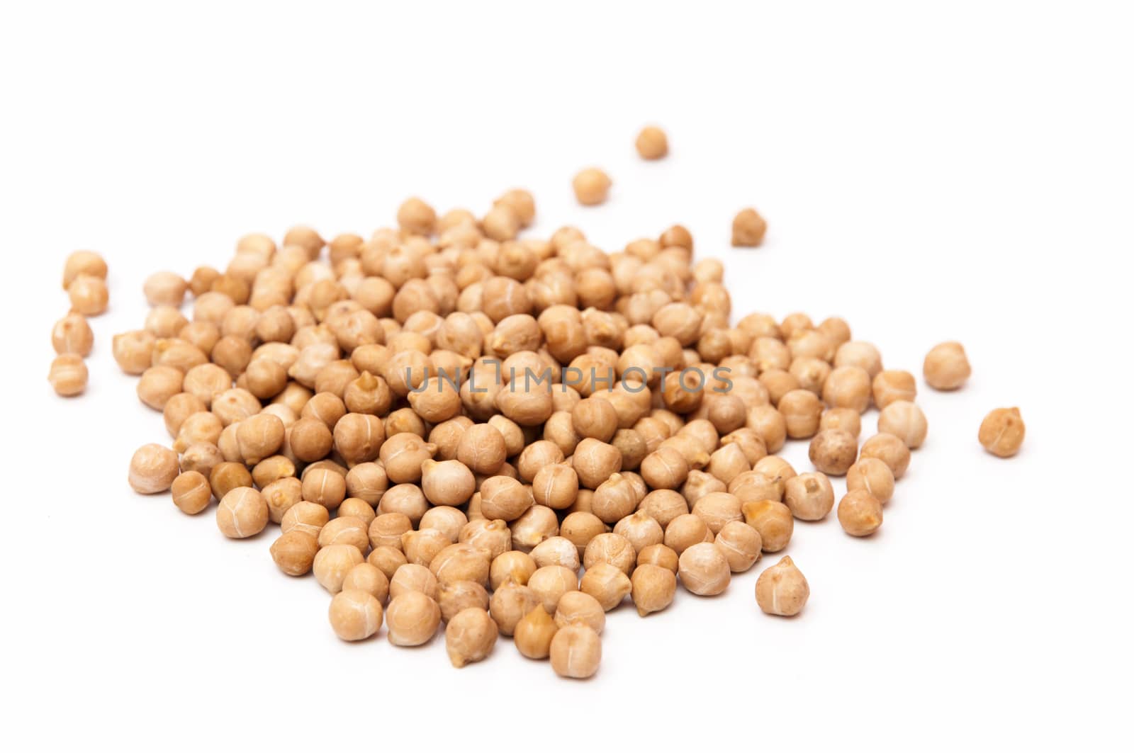 chickpeas on a white background