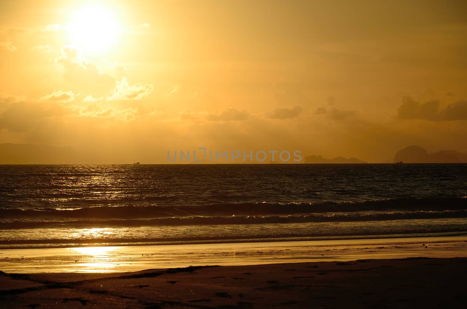 Sunset sky at Ao yai, Payam island, Ranong, Thailand