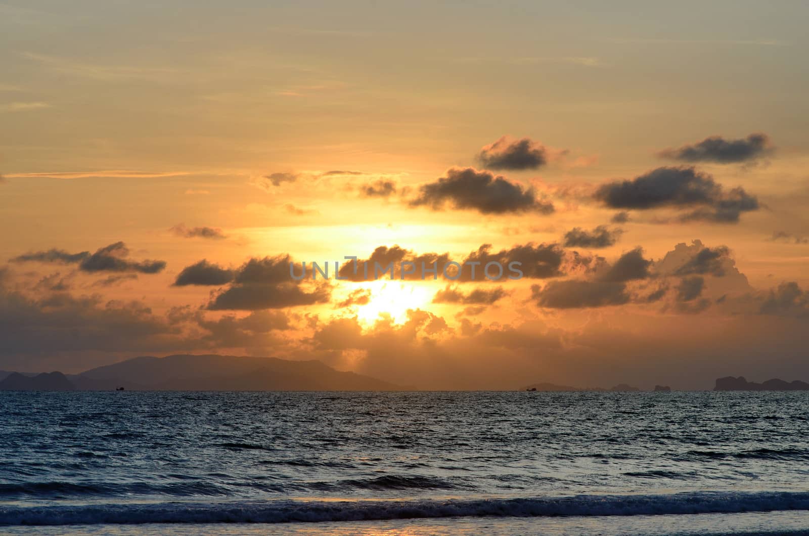 Sunset sky at Ao yai, Payam island, Ranong, Thailand
