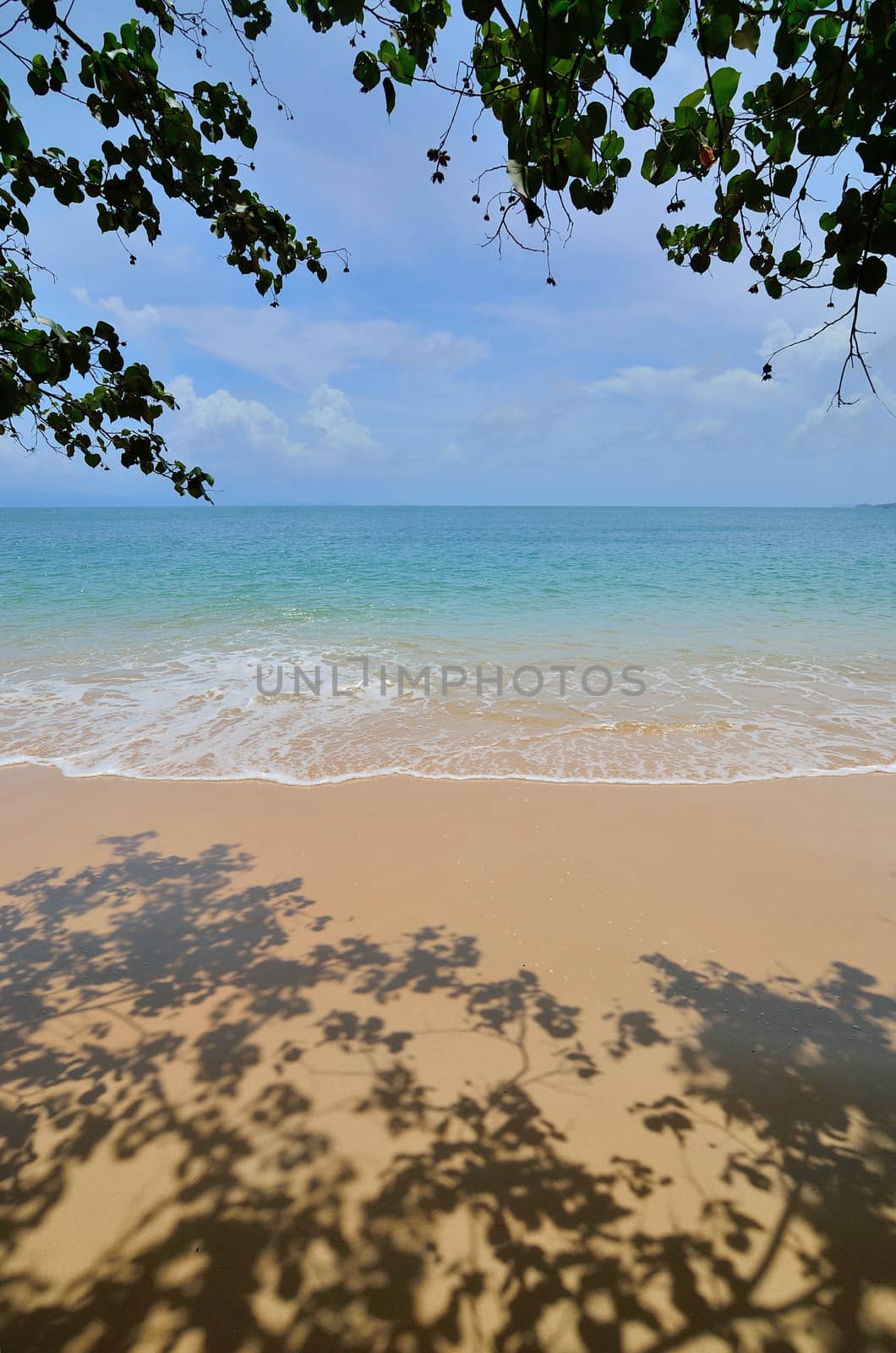 Nice beach with sea background by pixbox77