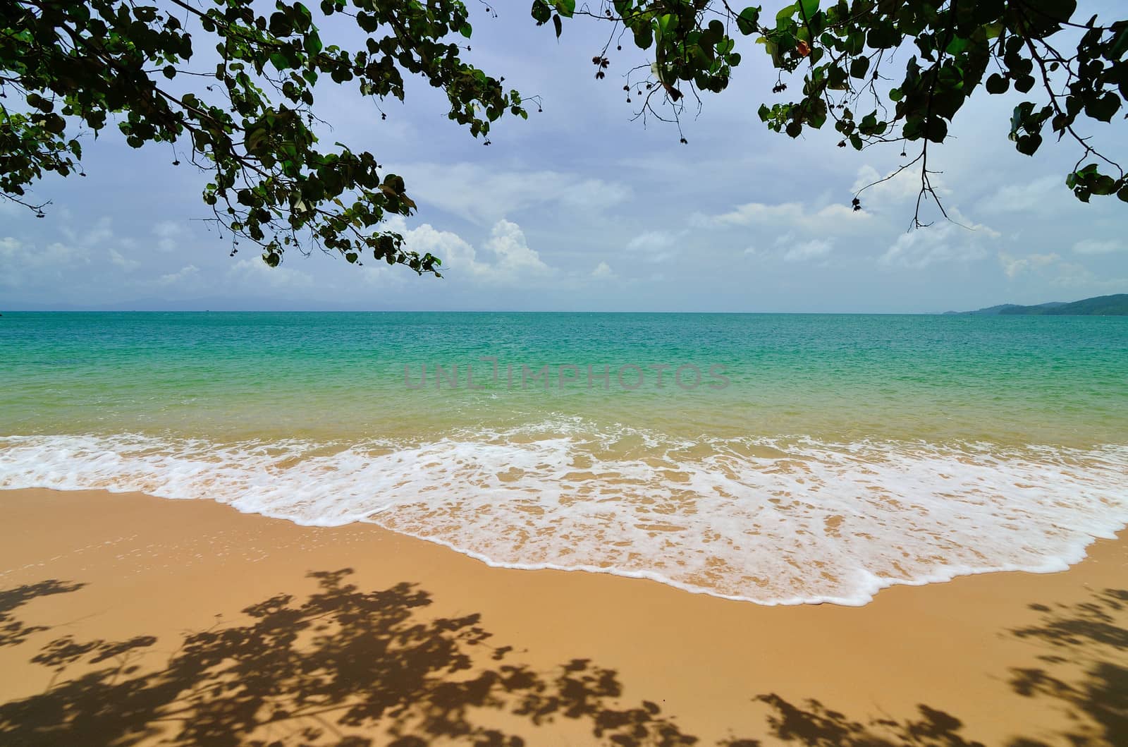 Nice beach with sea background at Payam island, Ranong, Thailand