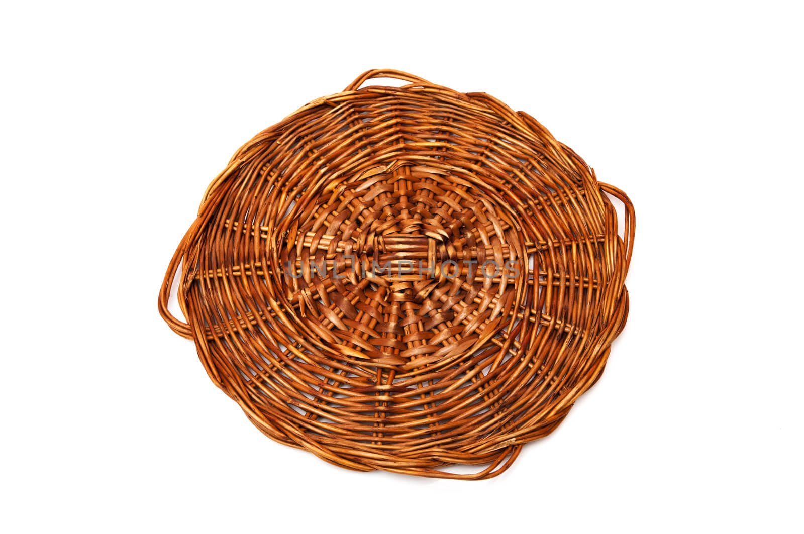 wood mat to hot containers placed on a white background