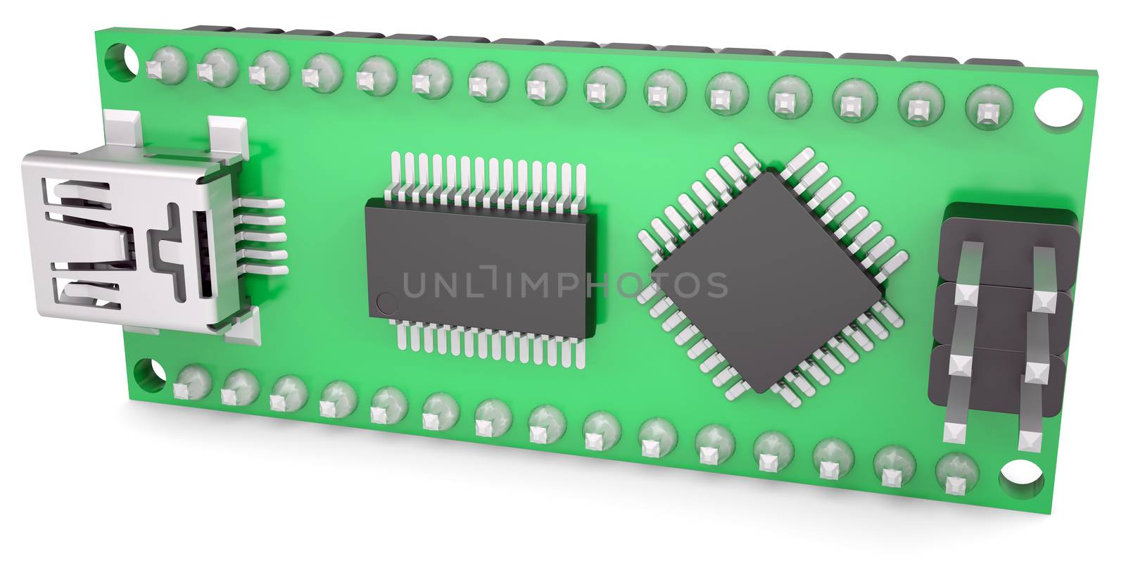 Computer board with chips and USB output by cherezoff