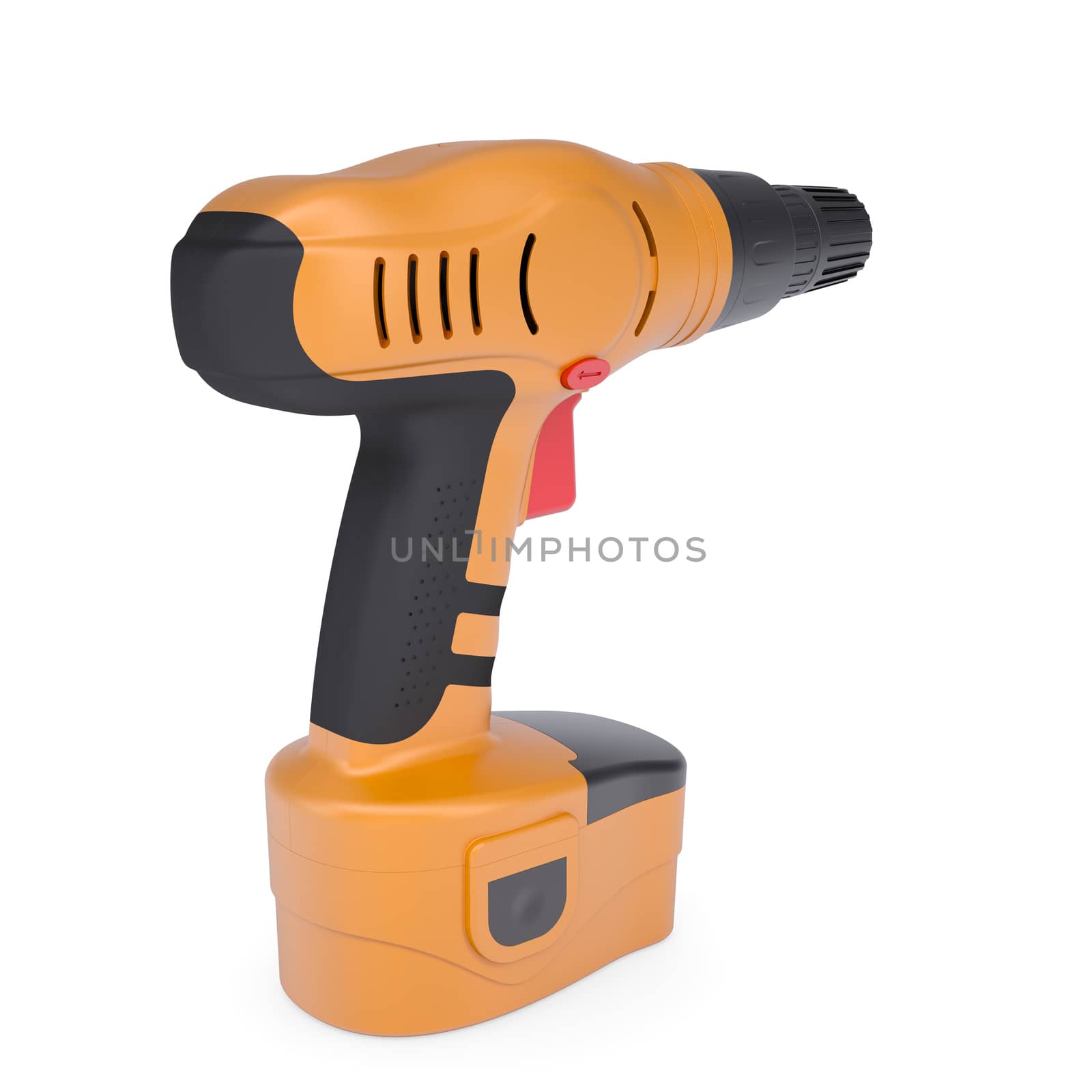 Orange screwdriver. Isolated render on a white background