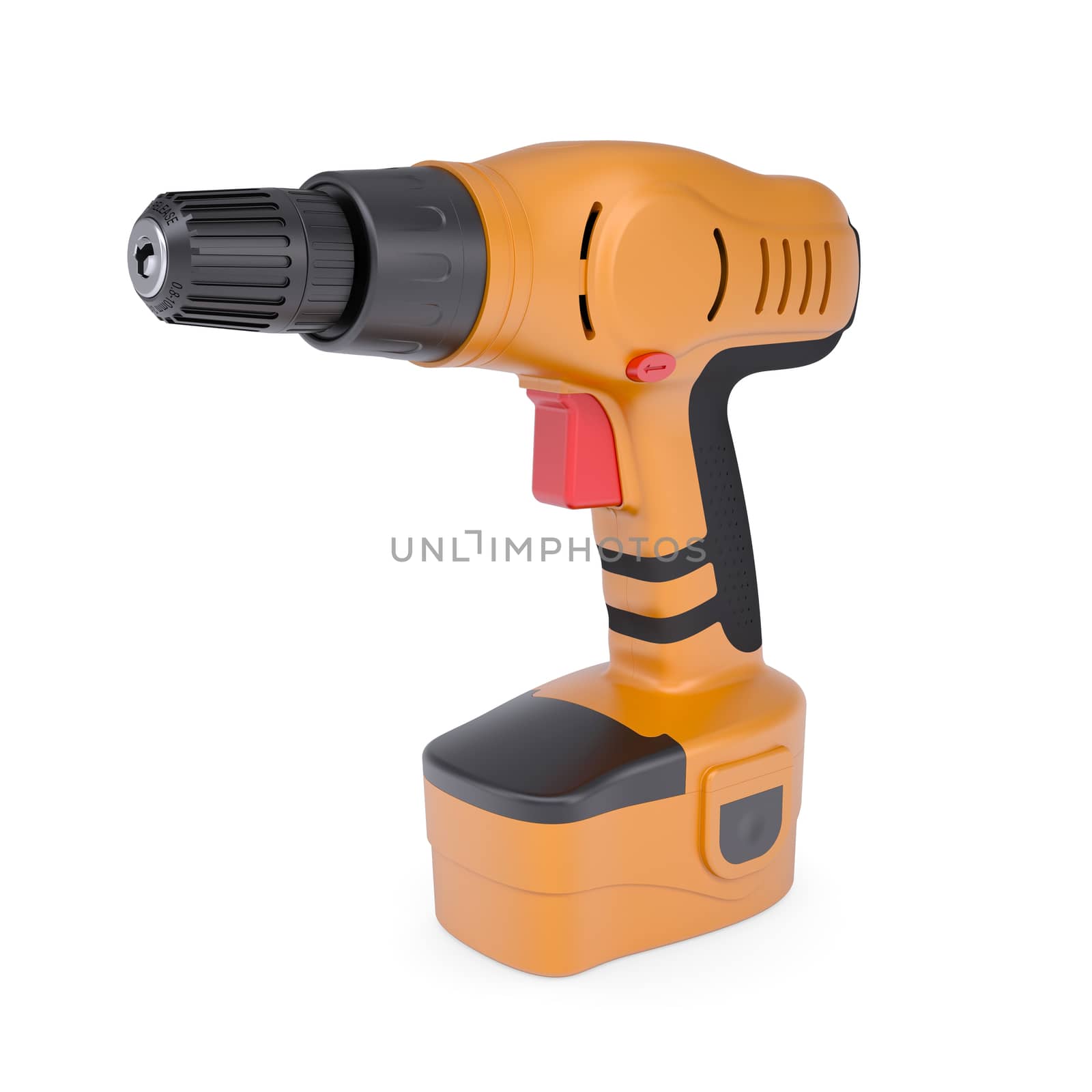 Orange screwdriver. Isolated render on a white background