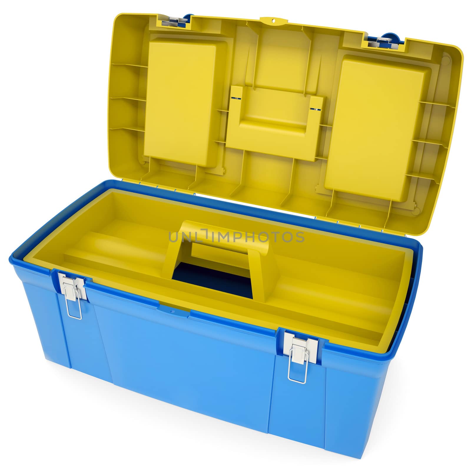 Plastic tool box. Isolated render on a white background