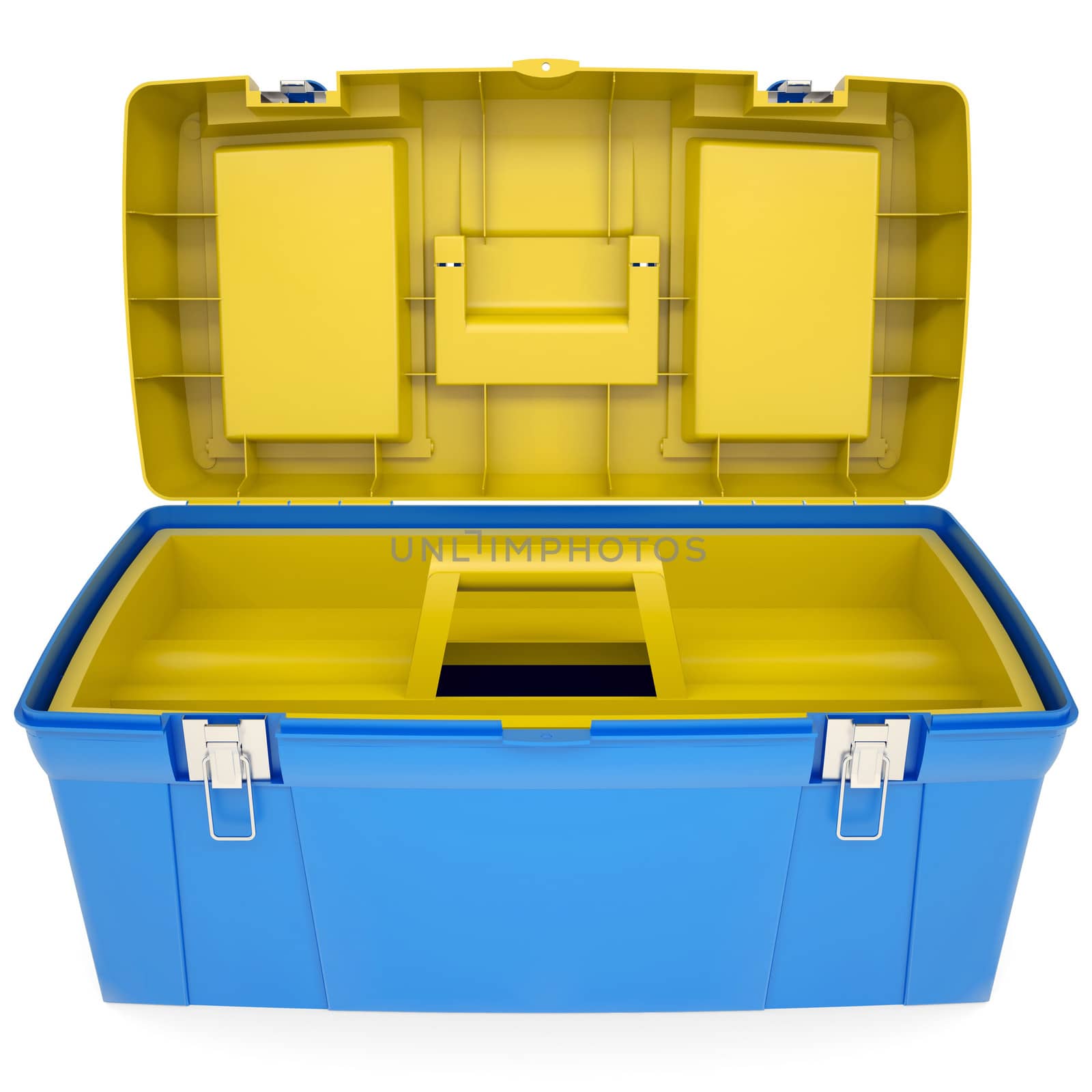 Plastic tool box. Isolated render on a white background