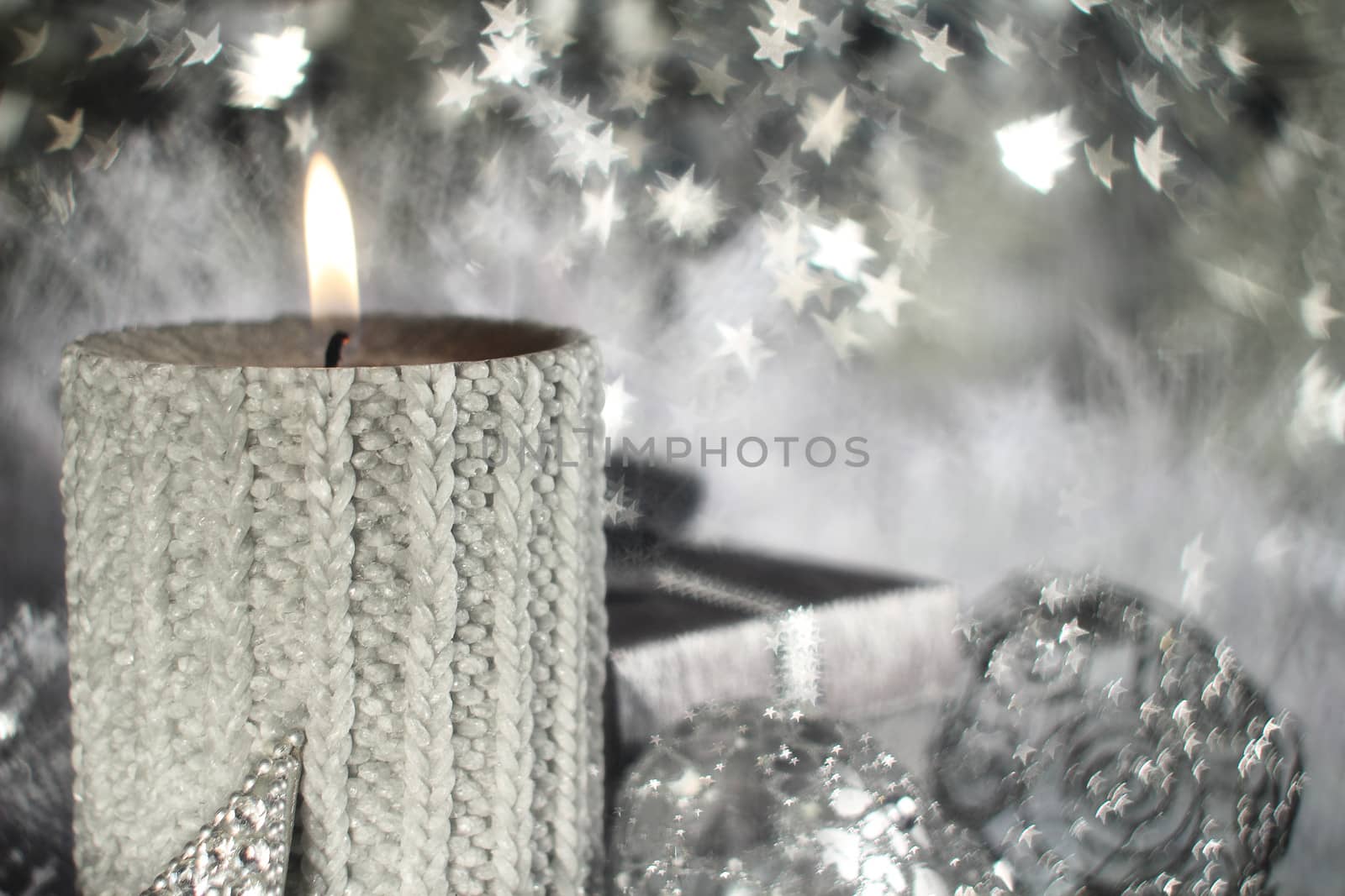 Christmas candle with decoration by destillat