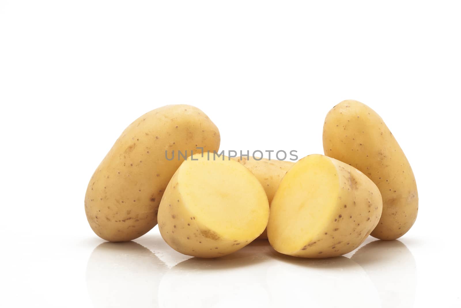 New potatoes isolated on white background