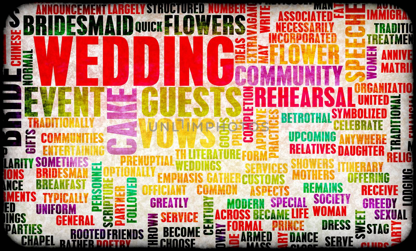 Wedding Day With Cake and Guests Concept
