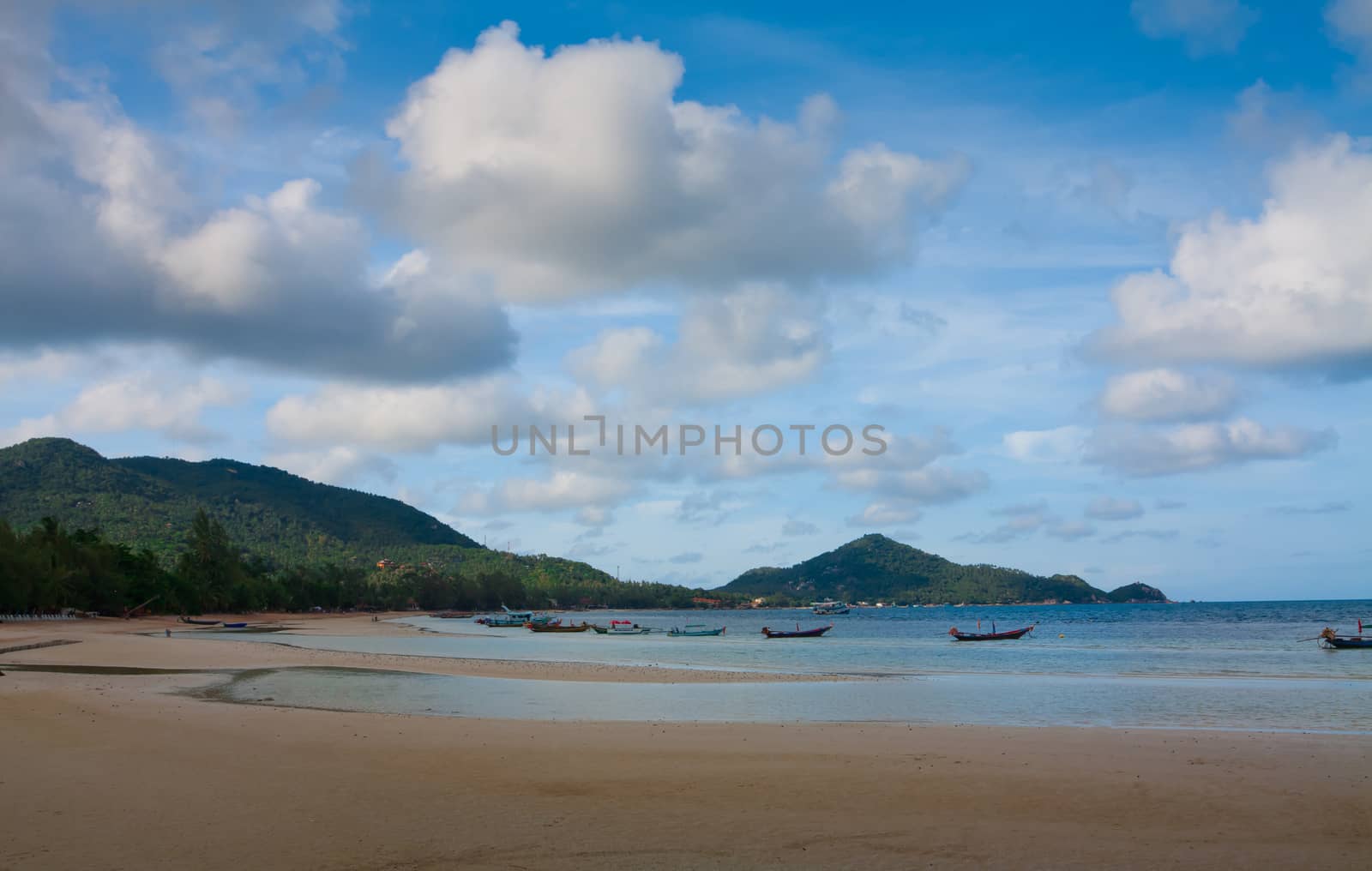boats on the sea in Southern of Thailand