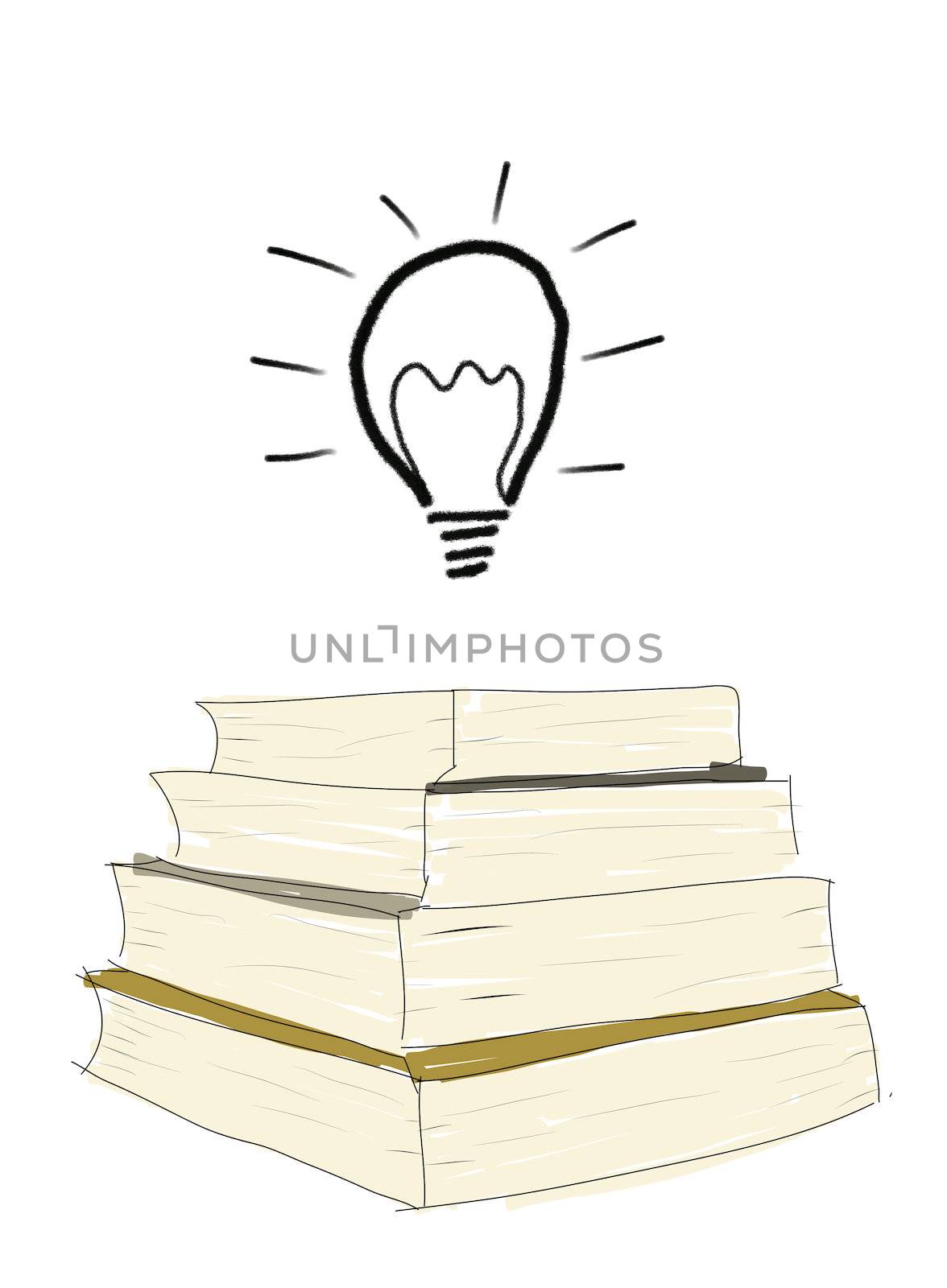 book and idea symbol.Isolated on white background by rufous