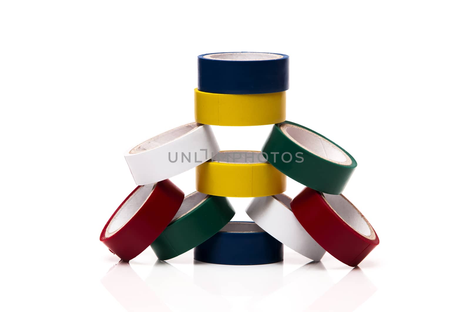 colored tape on a white background