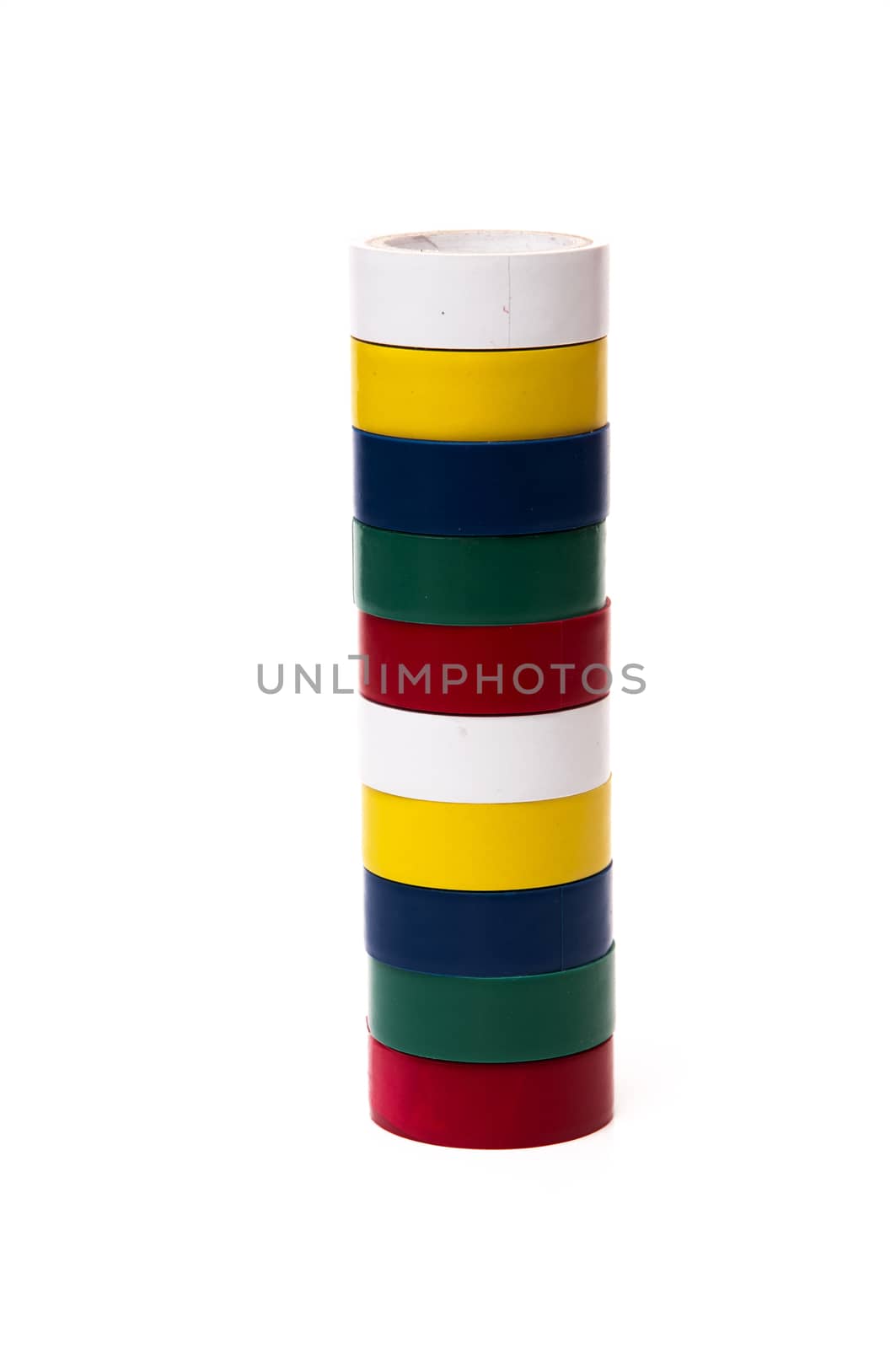 colored tape on a white background