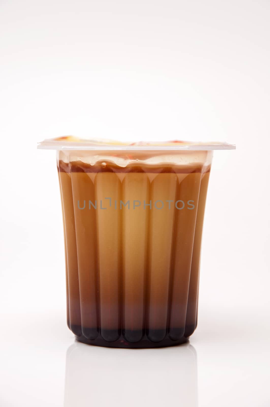 egg custard on a white background