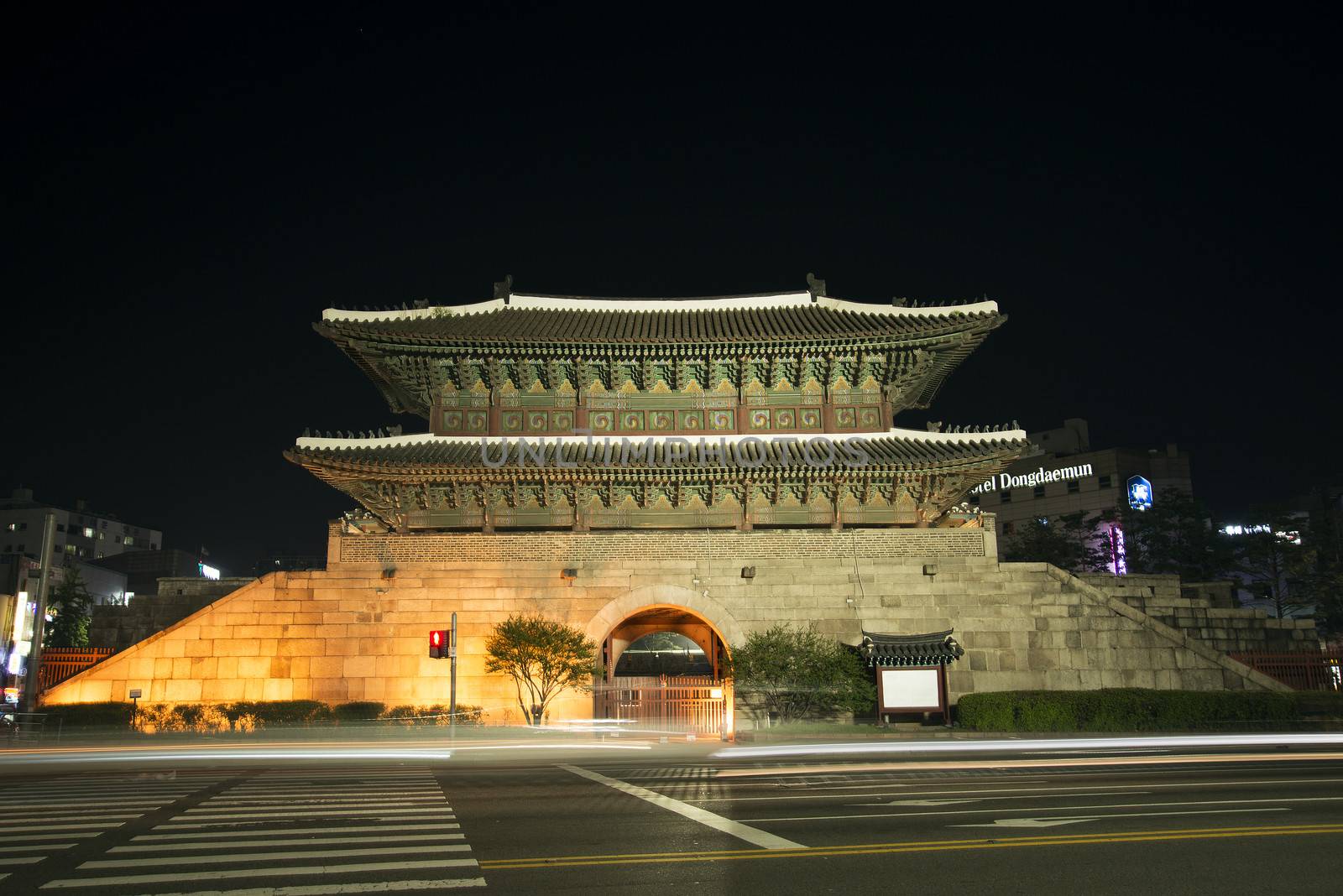 dongdaemun gate landmark in seoul south korea at night