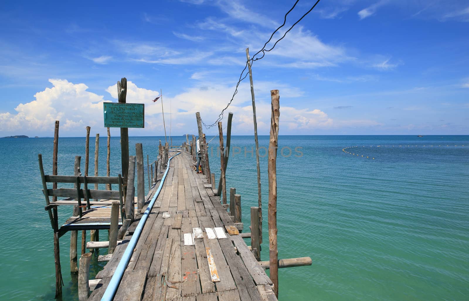 Traditional floating restaurants Thai style on the beach.