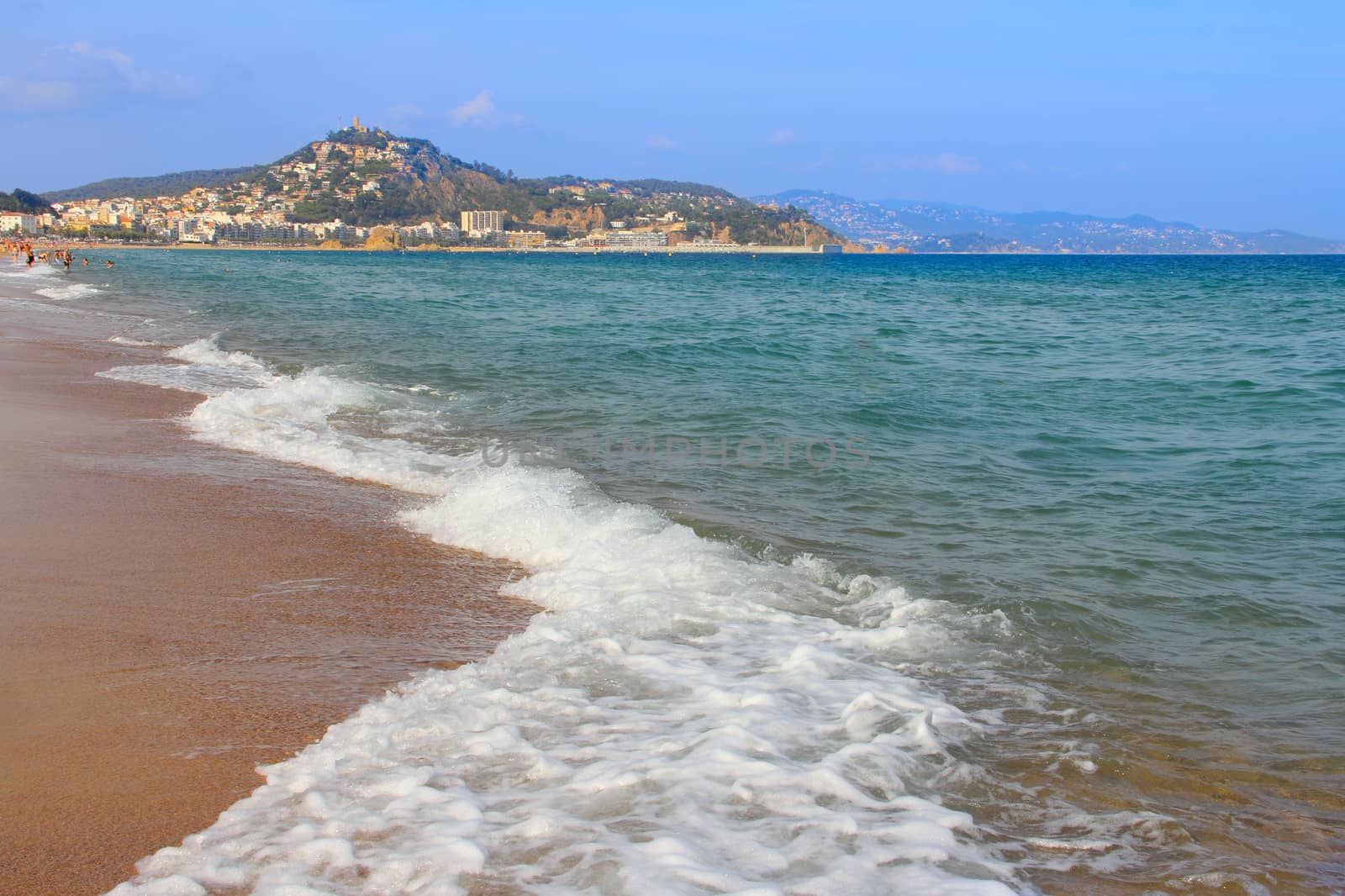 View on Blanes in summertime. Costa Brava, Girona.