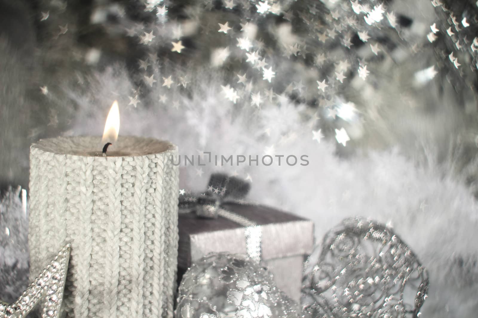 Christmas candle with decoration by destillat