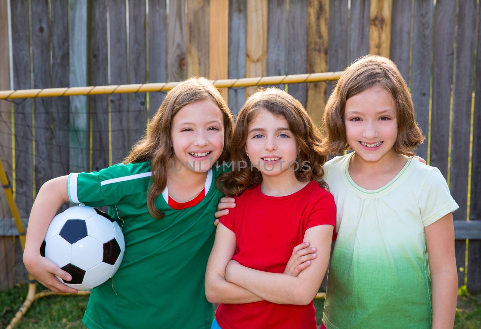 three sister girls friends soccer football winner players by lunamarina