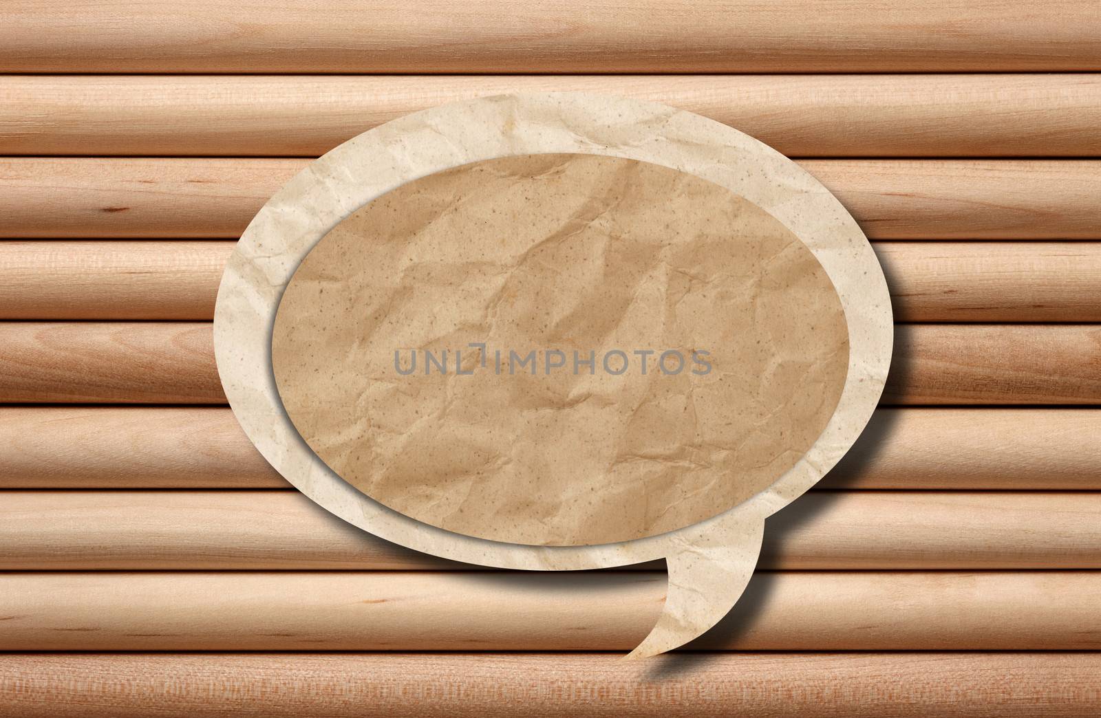 Recycle speech bubble on wooden background by tanatat