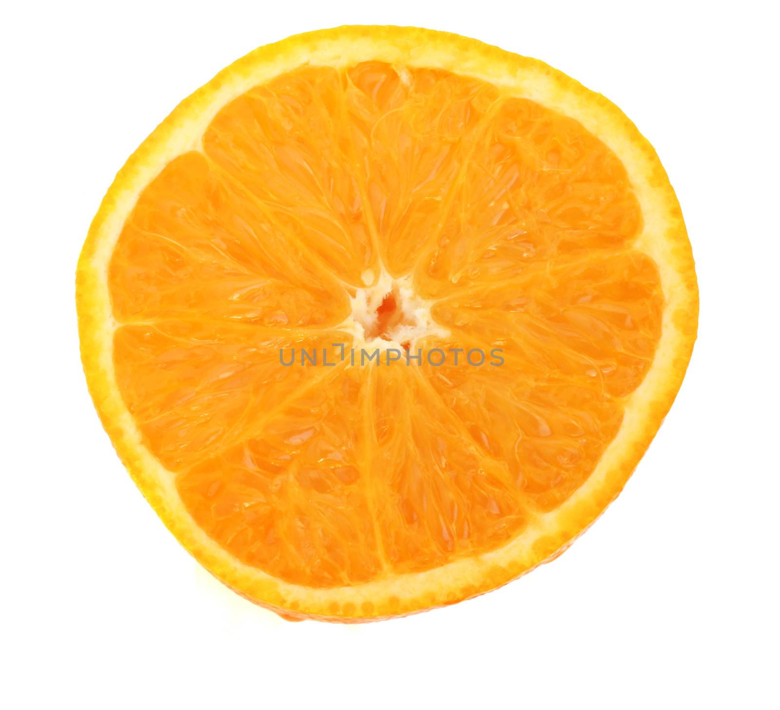 Orange slice on white baclground