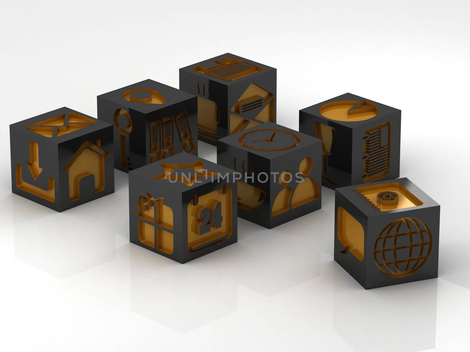 icons assembling from blocks by Lupen