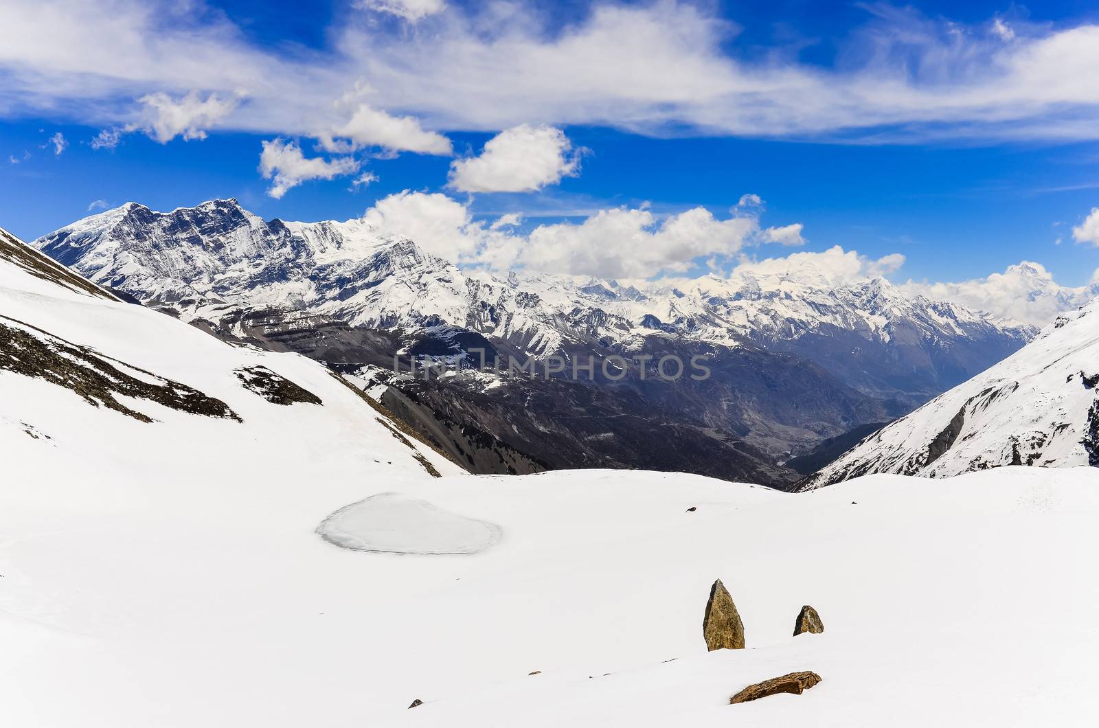 Himalayas mountains panorama landscape view in Annapurna area, Nepal