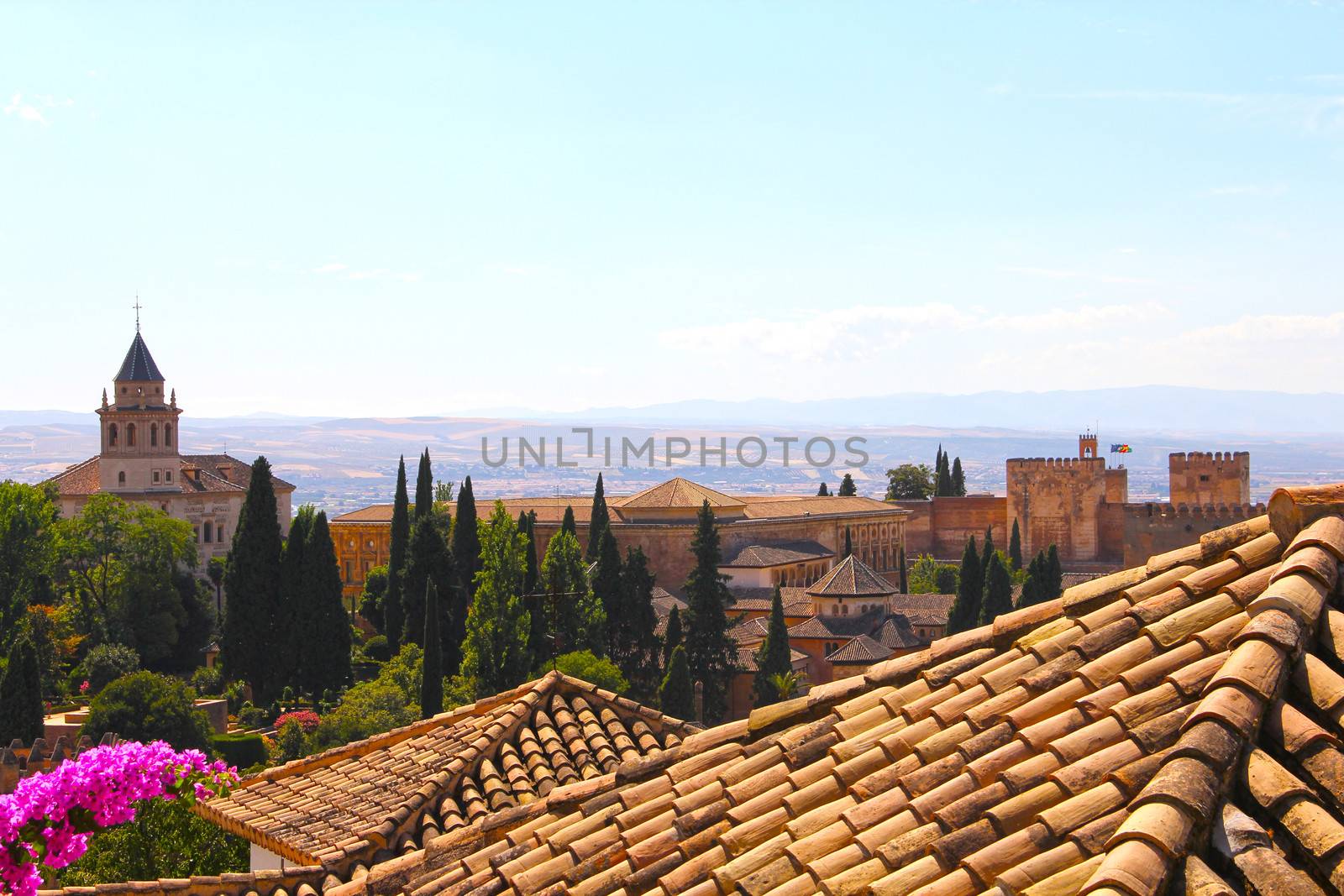 Panoramic view on ancient city of Alhambra