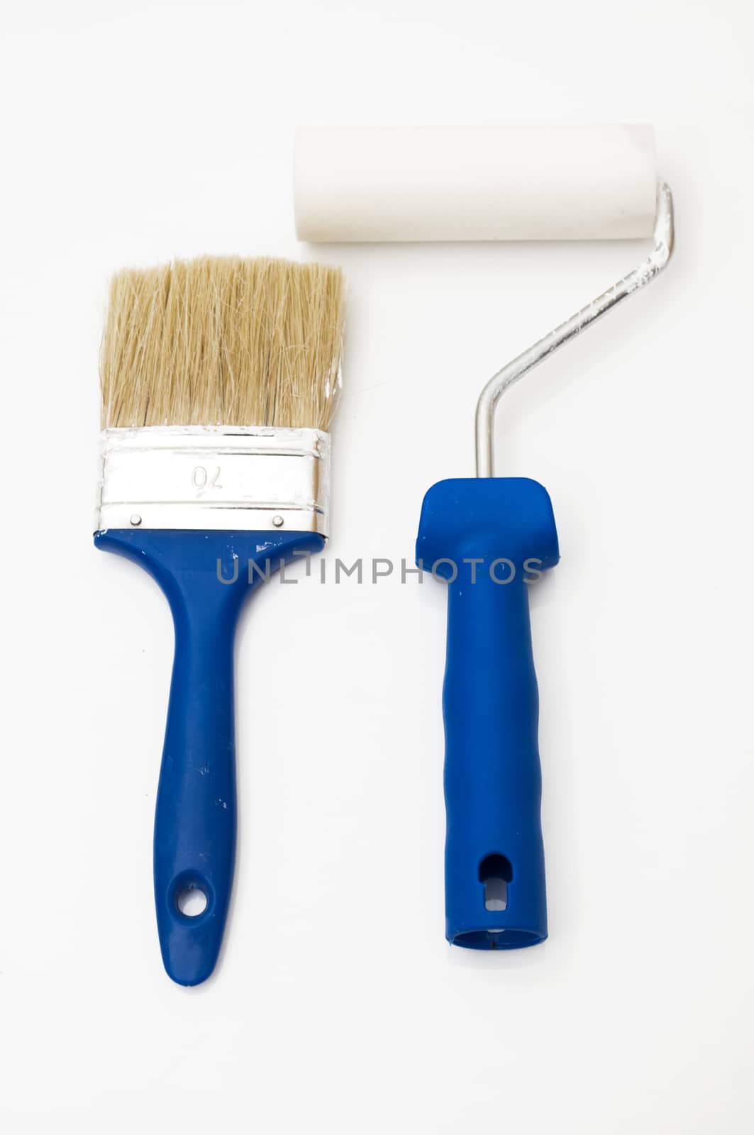 kit of brushes on a white background