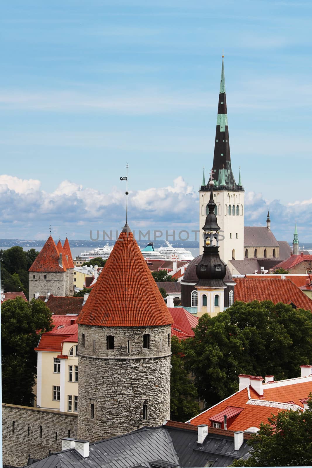 View on St. Olaf's Church and towers in Tallinn