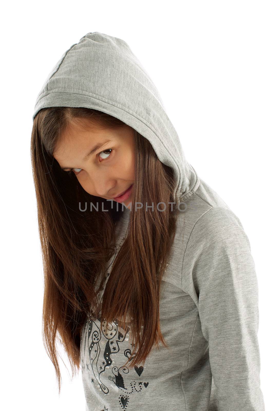 Girl in Hooded Sweatshirt by zhekos