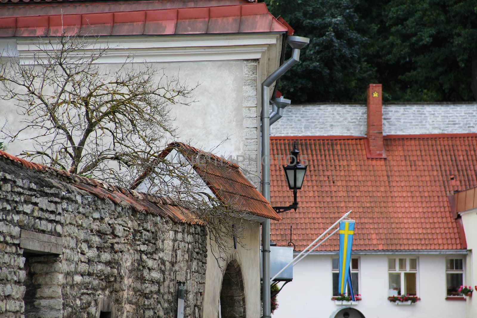 Beautiful buildings in old town of Tallinn